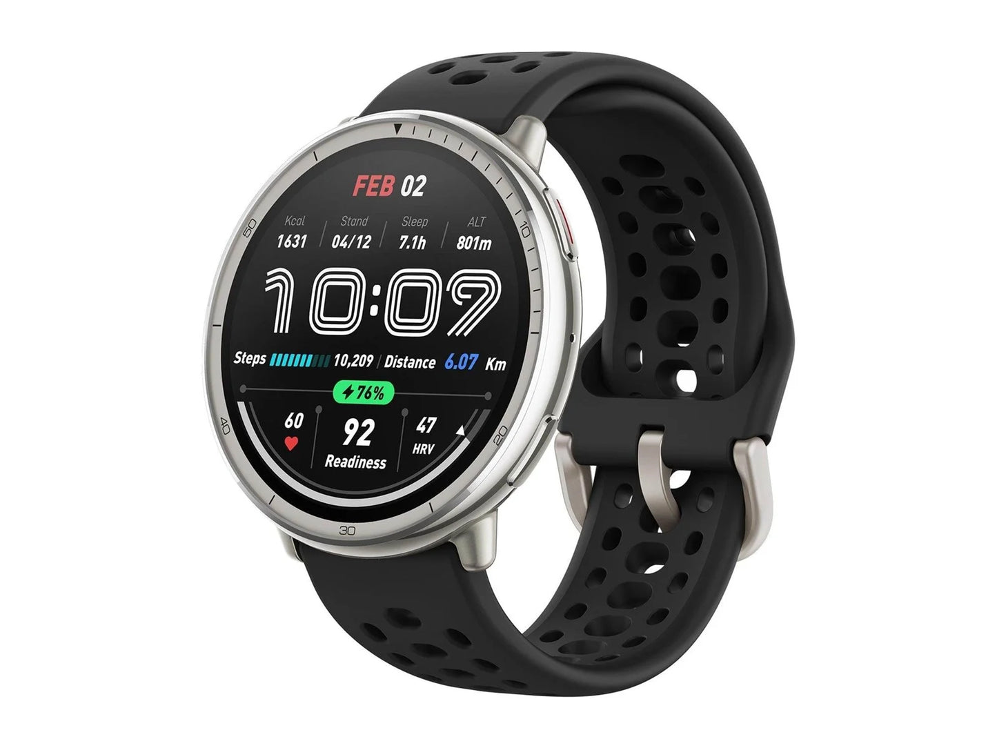 Amazfit ACTIVE 2 ROUND, BLACK SPORT SILICONE